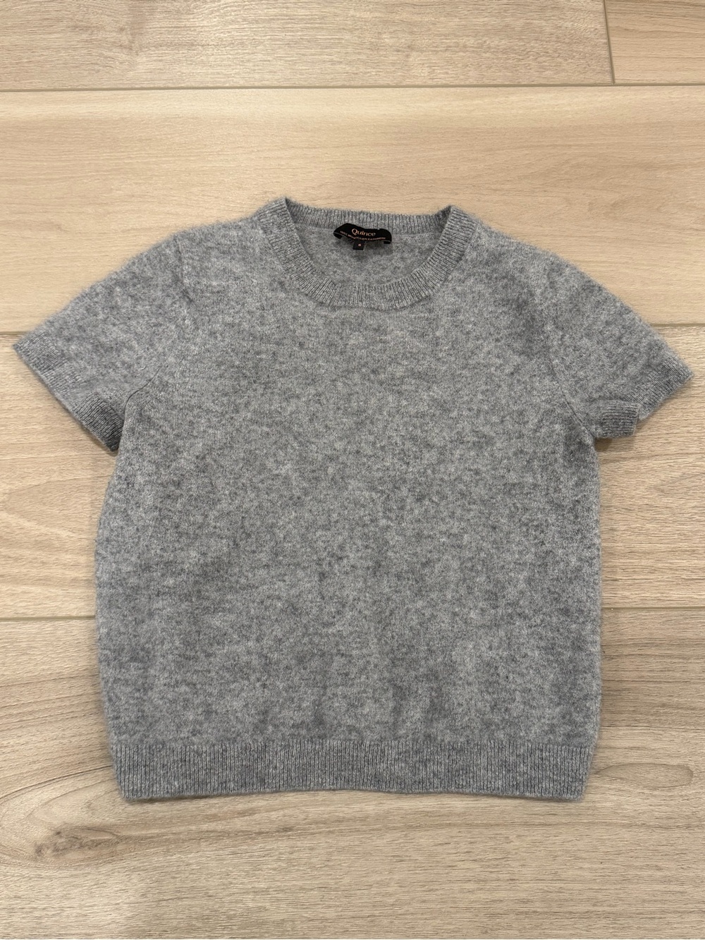 Quince Women’s Mongolian Cropped Cashmere Tee Size S Small